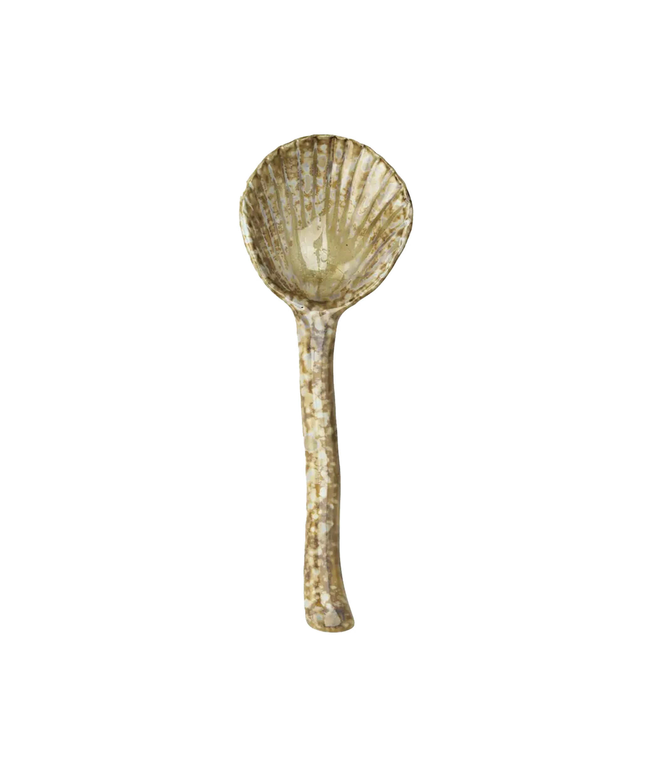 Brown Shell Stoneware Serving Spoon