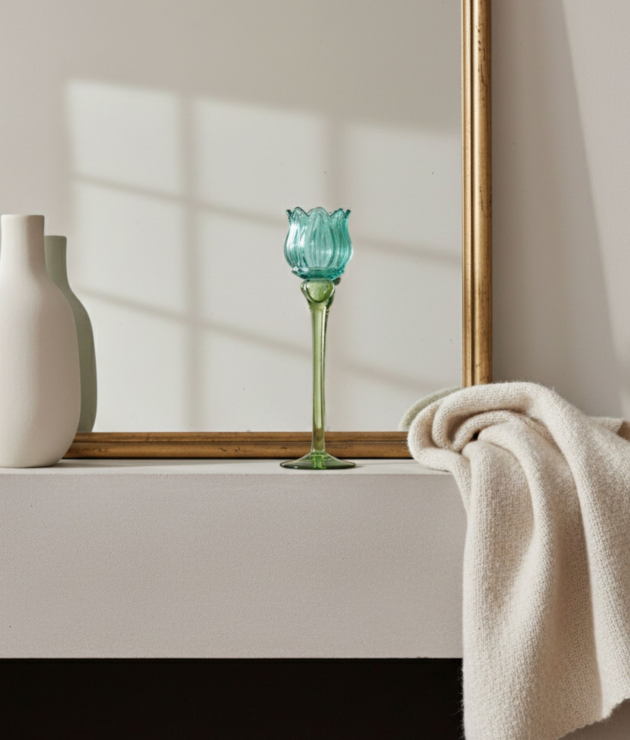 Blue Tulip Tea Candle Holder