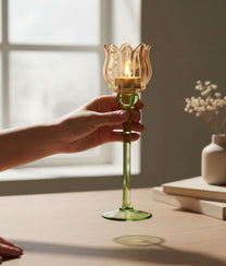 Orange Tulip Tea Candle Holder