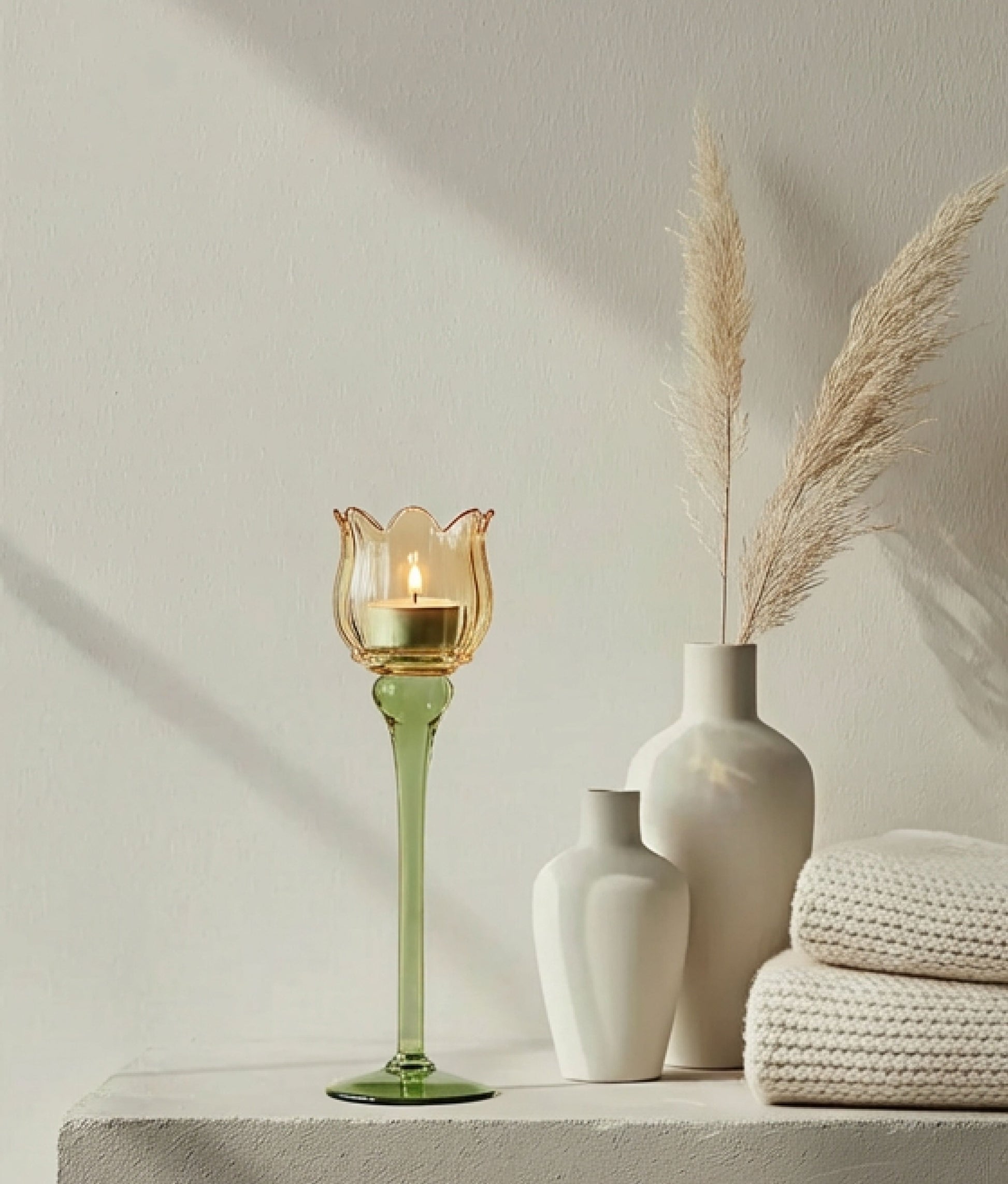 Orange Tulip Tea Candle Holder