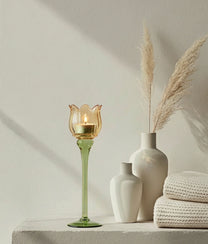 Orange Tulip Tea Candle Holder