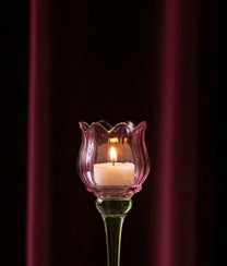 Pink Tulip Tea Candle Holder