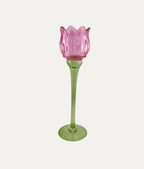 Pink Tulip Tea Candle Holder