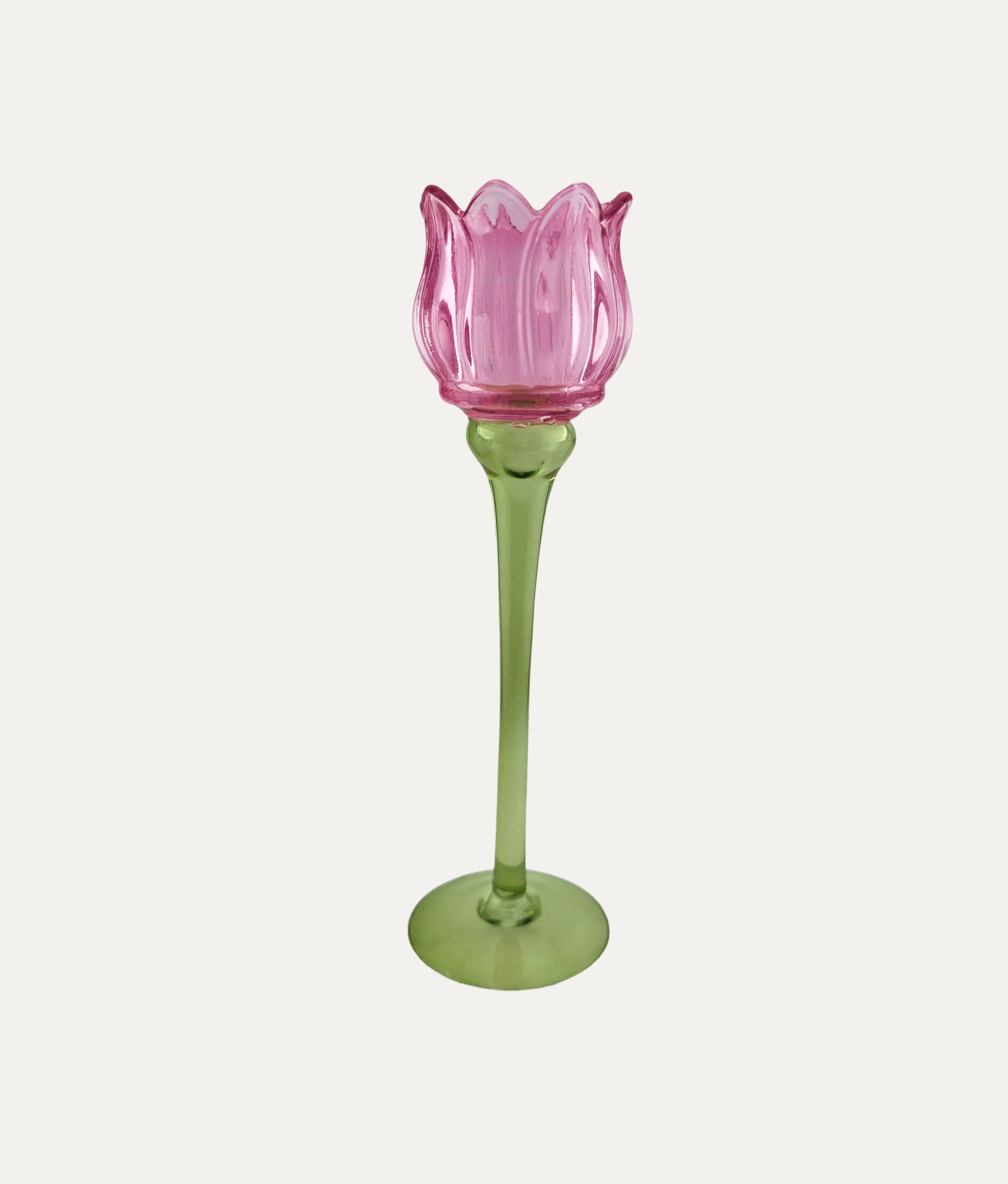 Pink Tulip Tea Candle Holder