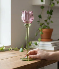 Purple Tulip Tea Candle Holder