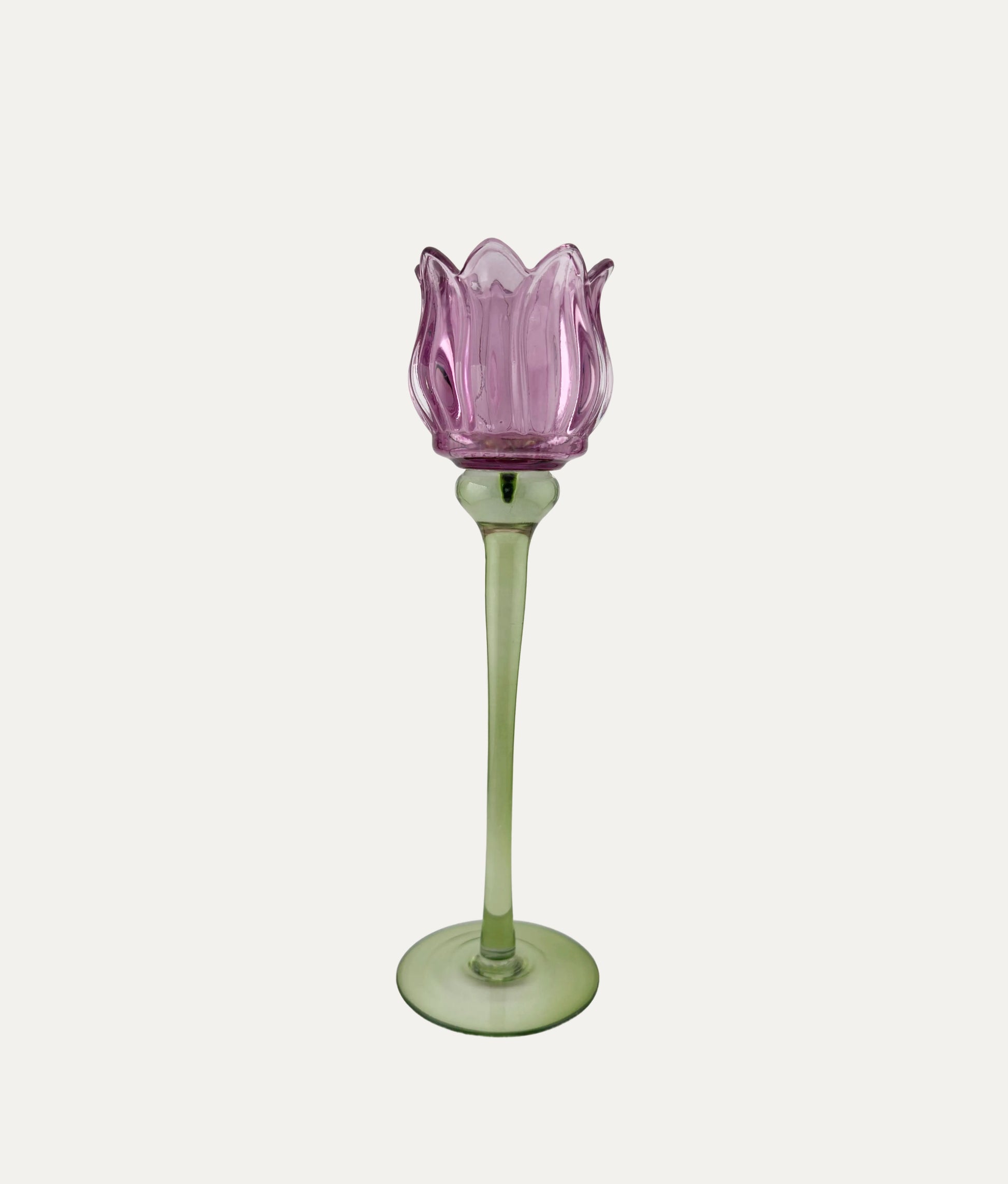 Purple Tulip Tea Candle Holder