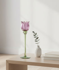 Purple Tulip Tea Candle Holder