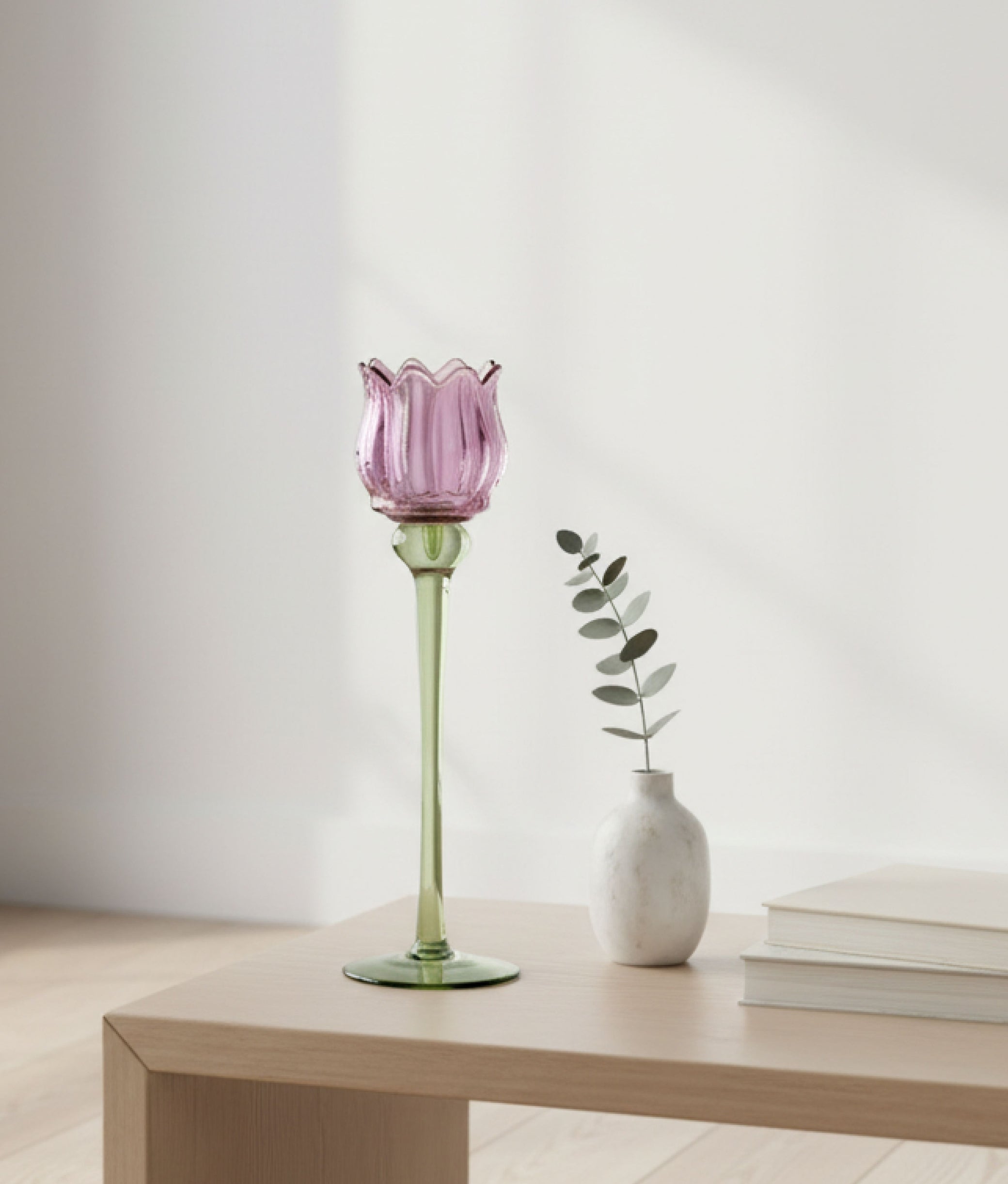 Purple Tulip Tea Candle Holder