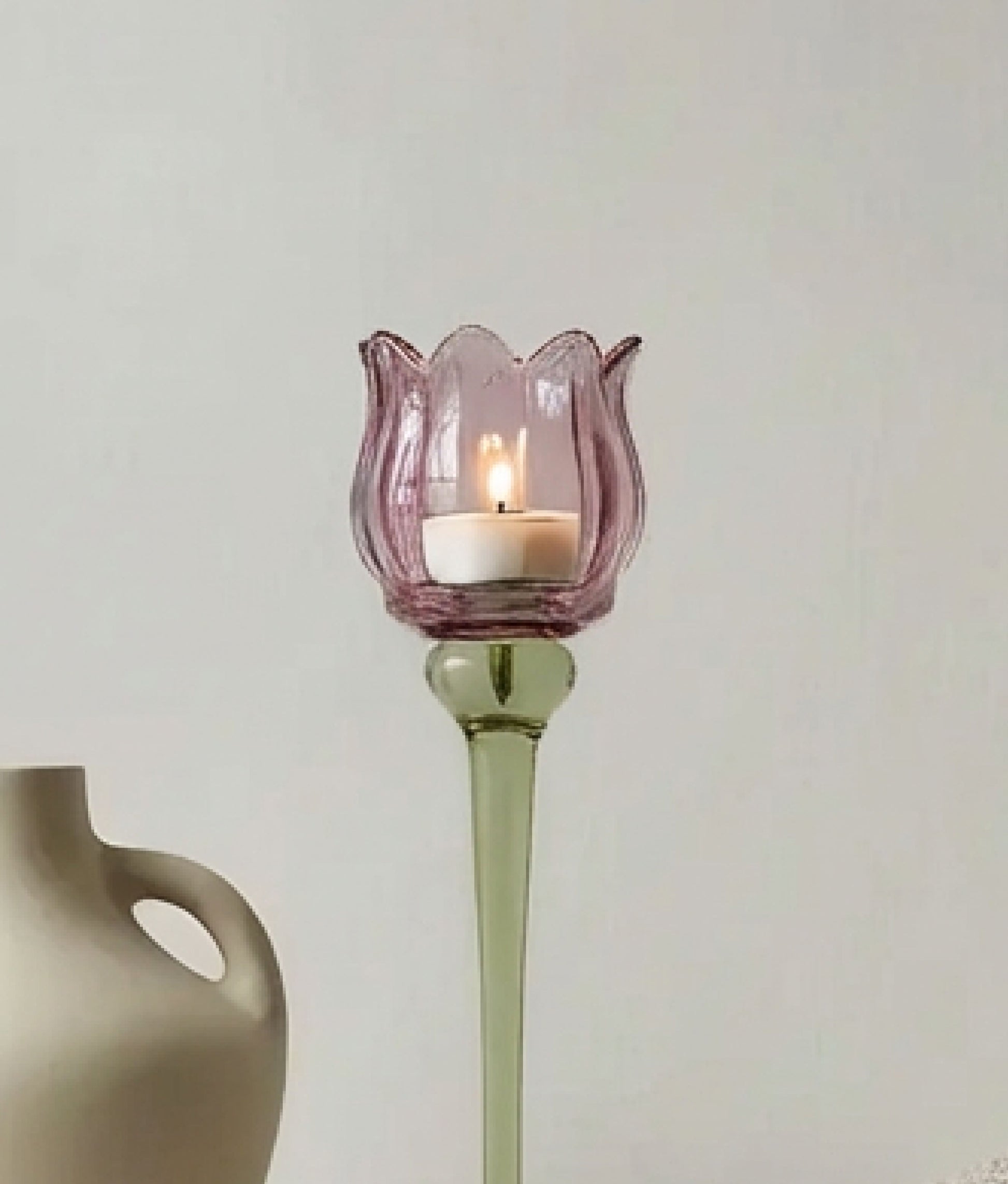 Purple Tulip Tea Candle Holder