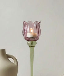 Purple Tulip Tea Candle Holder