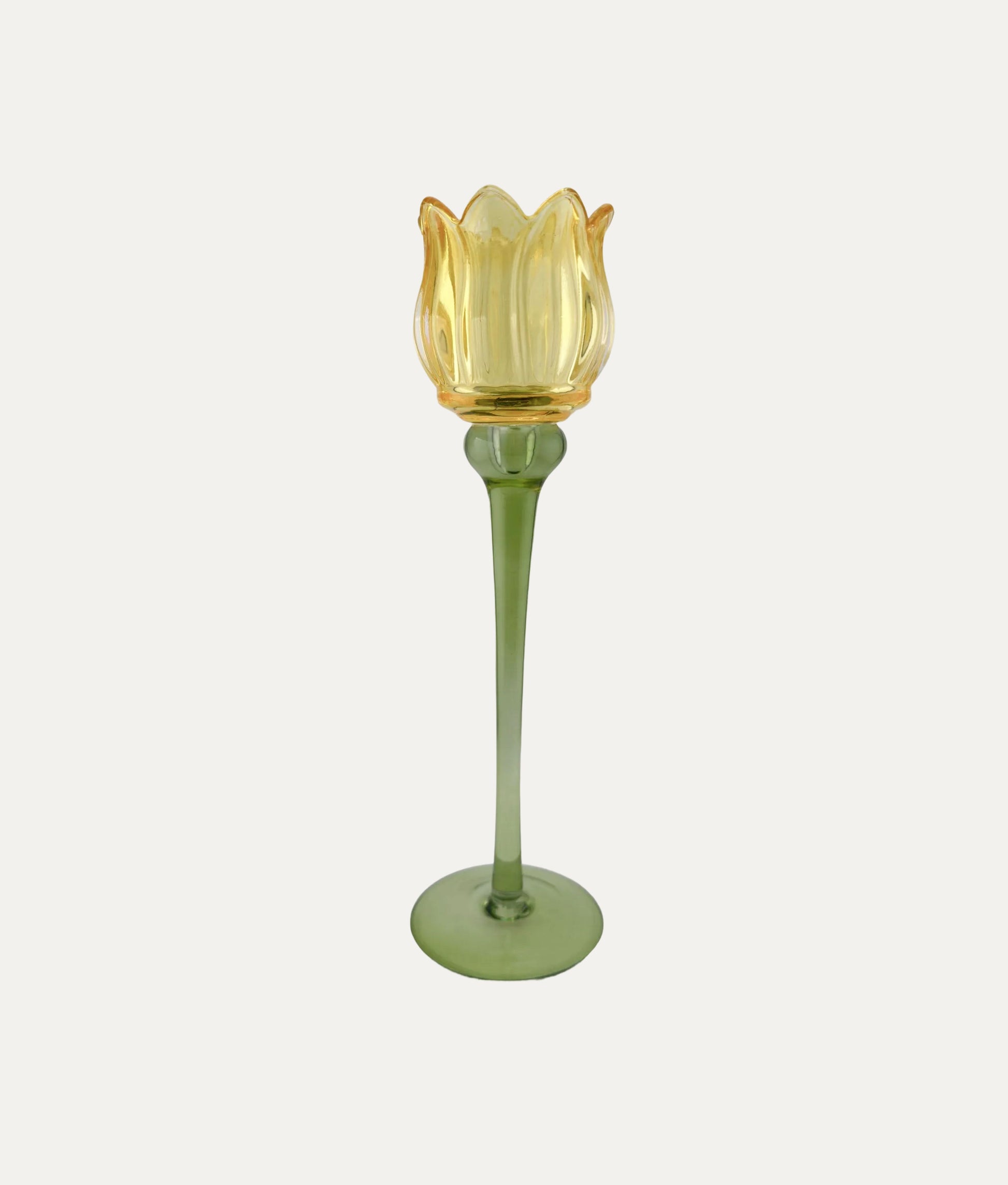 Yellow Tulip Tea Candle Holder