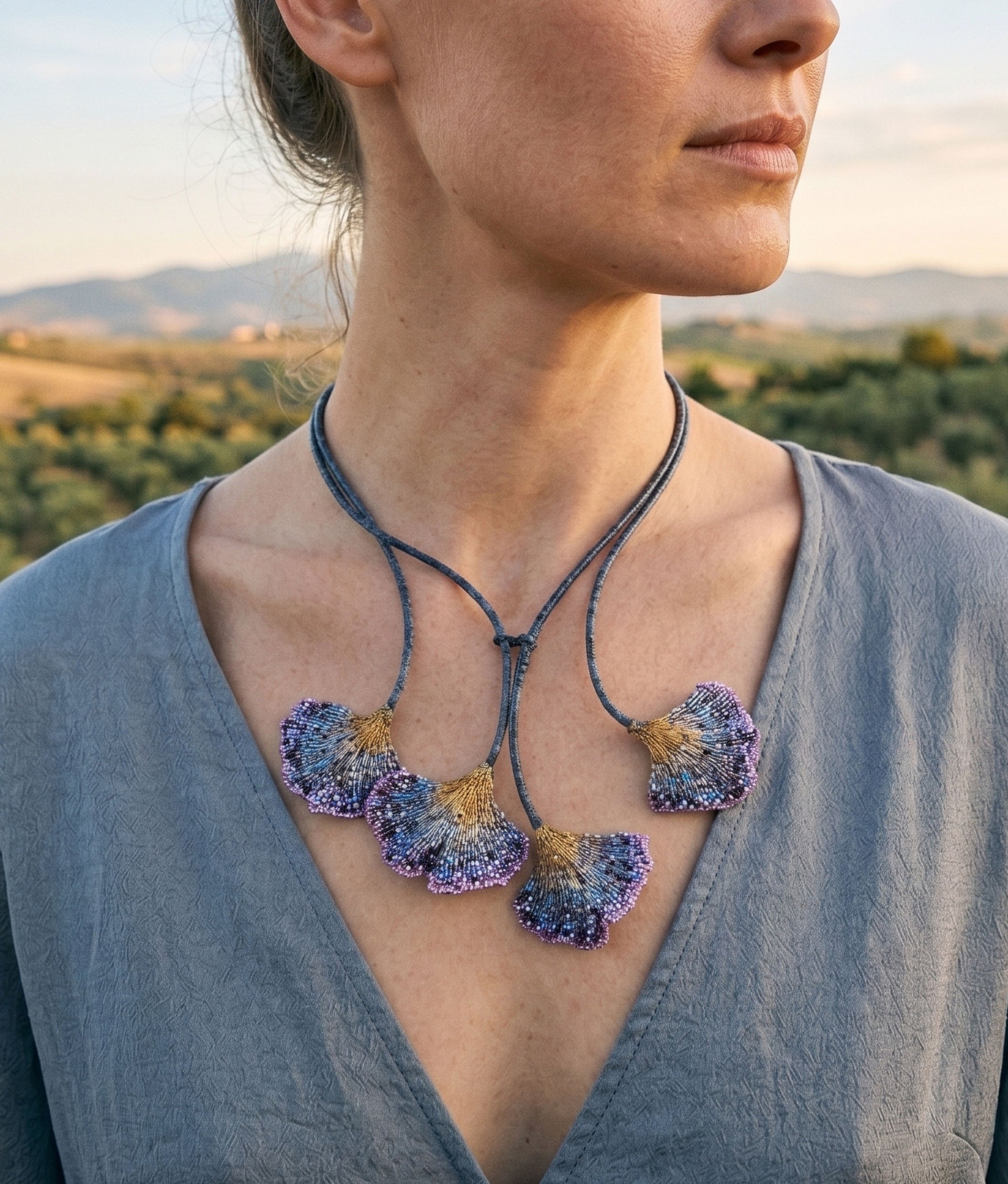Vintage Ginkgo Leaf Necklace