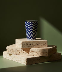 Geometrical White Lines Nomadic Cup