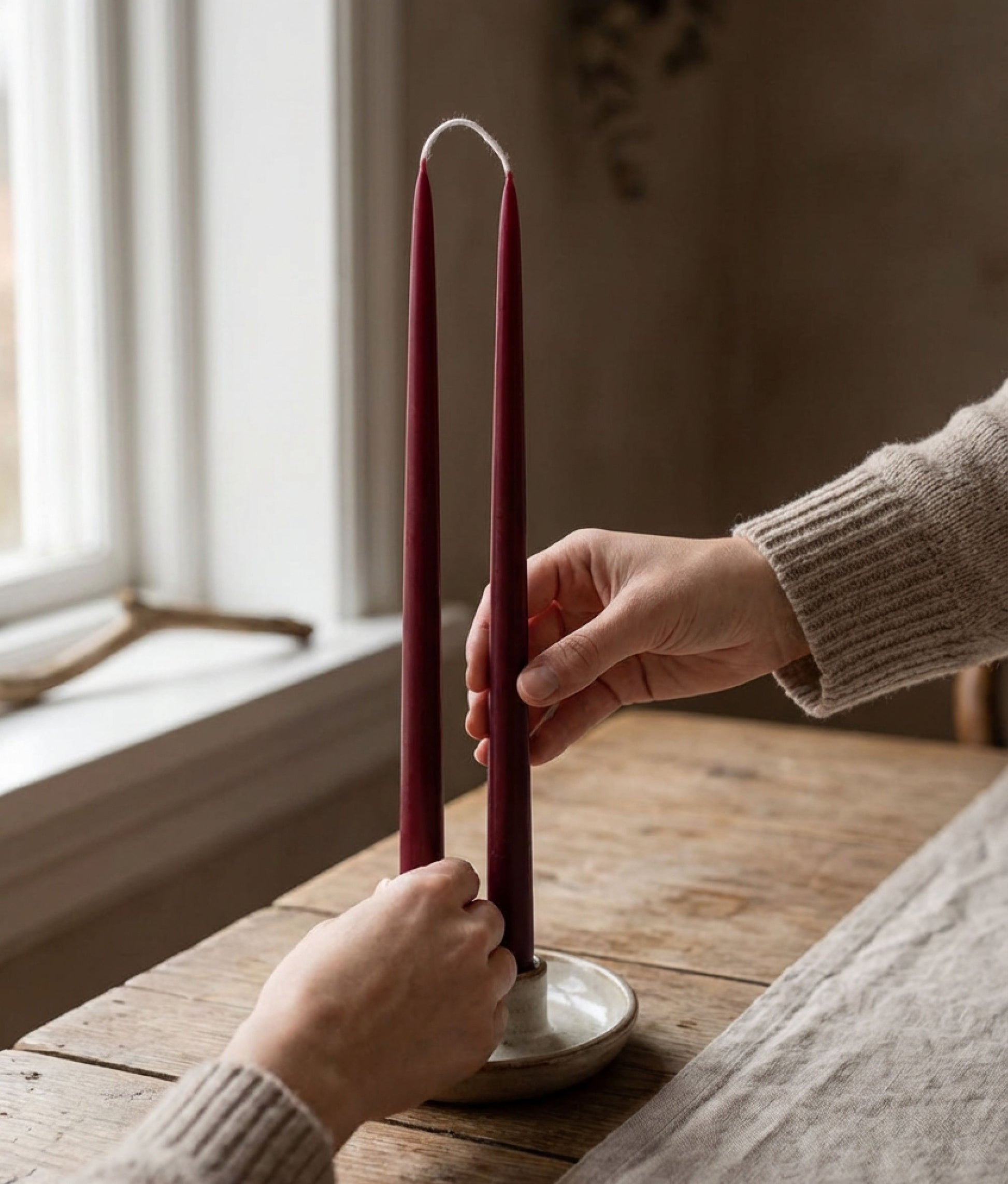 Wine Coloured Candles