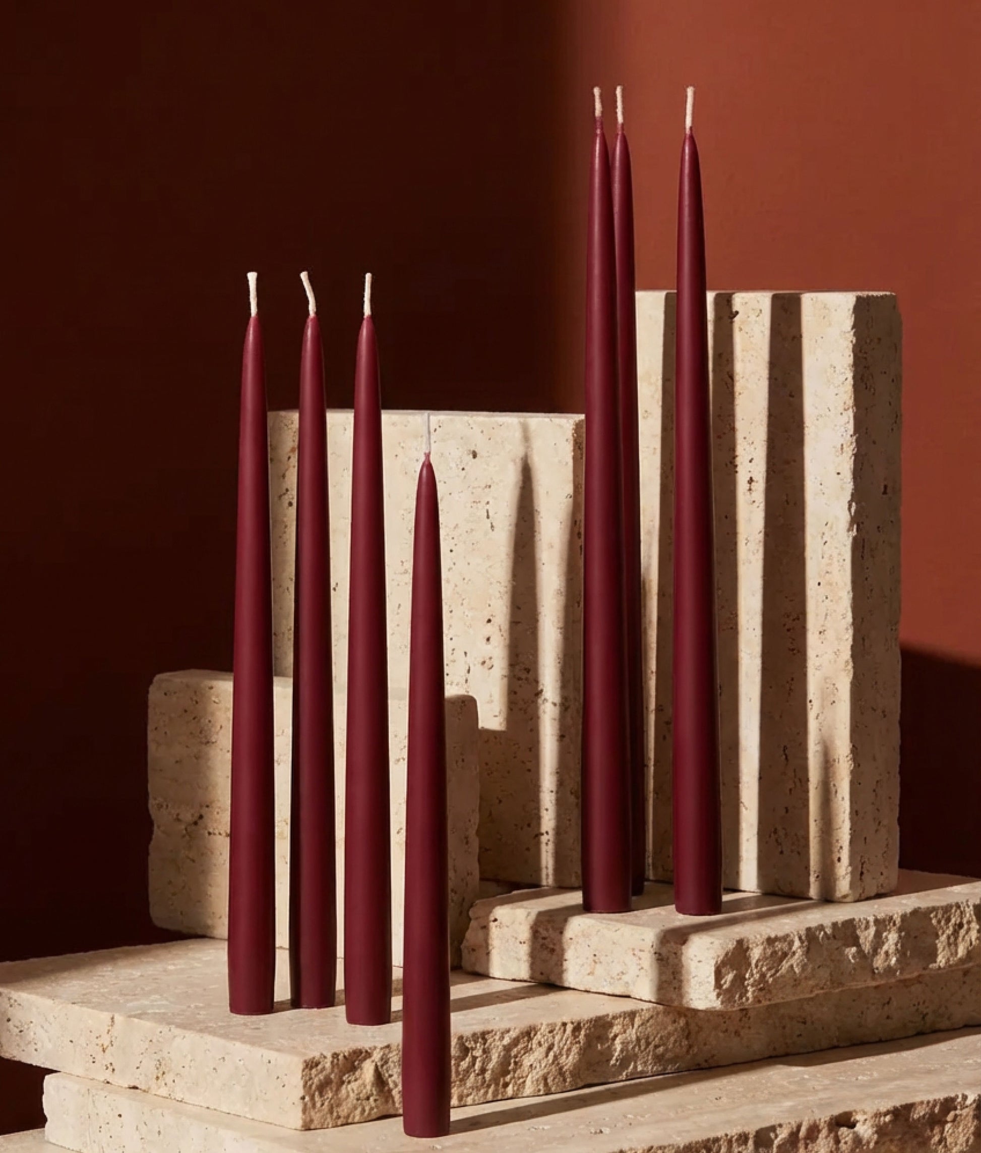 Wine Coloured Candles