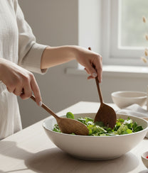 Mango Wood Round Salad Set