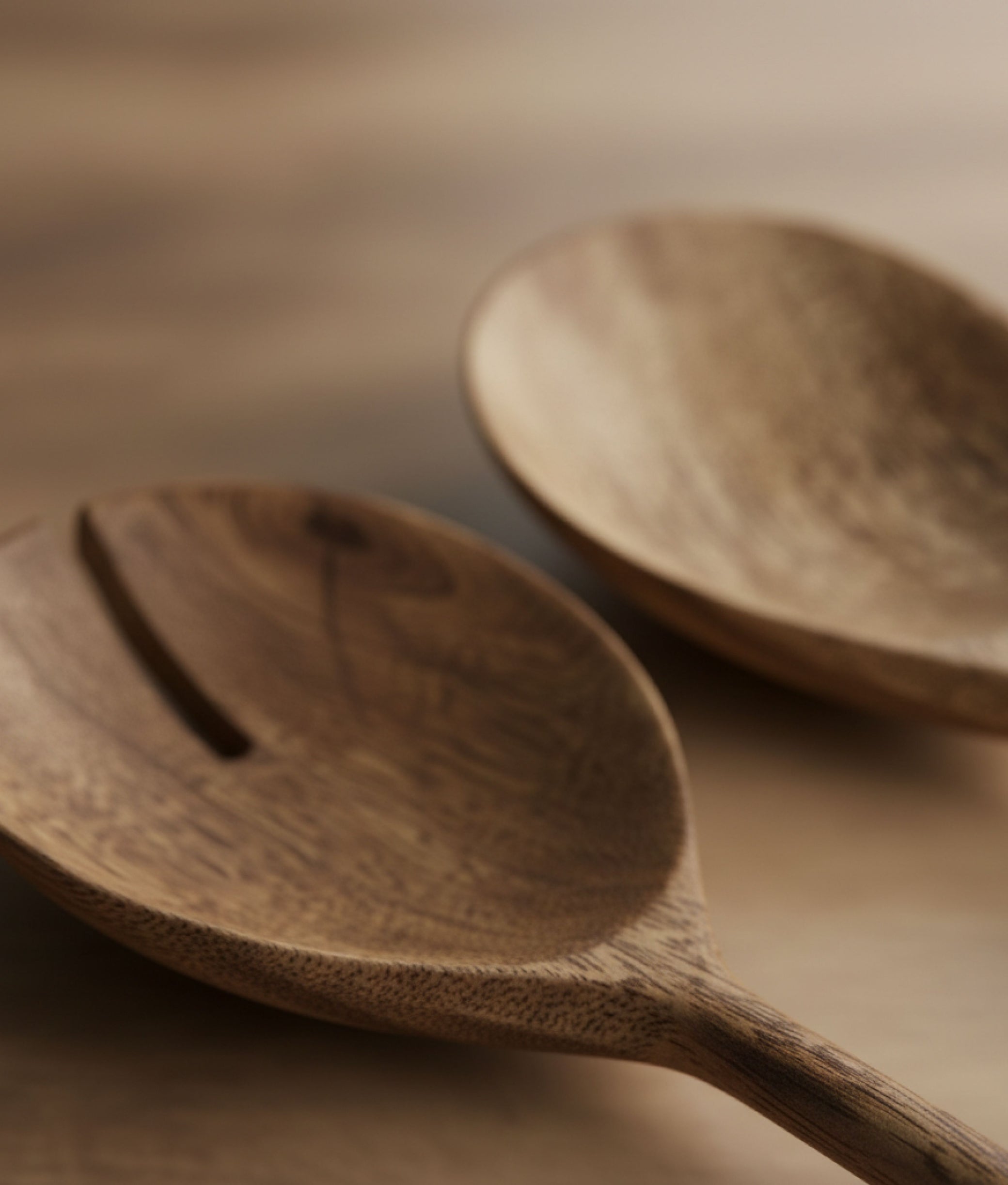 Mango Wood Round Salad Set
