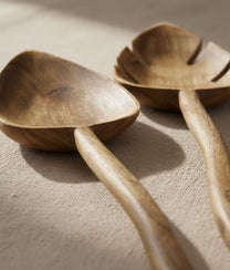 Leaf Mango Wood Salad Set