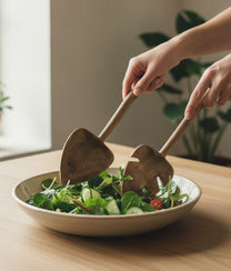 Leaf Mango Wood Salad Set