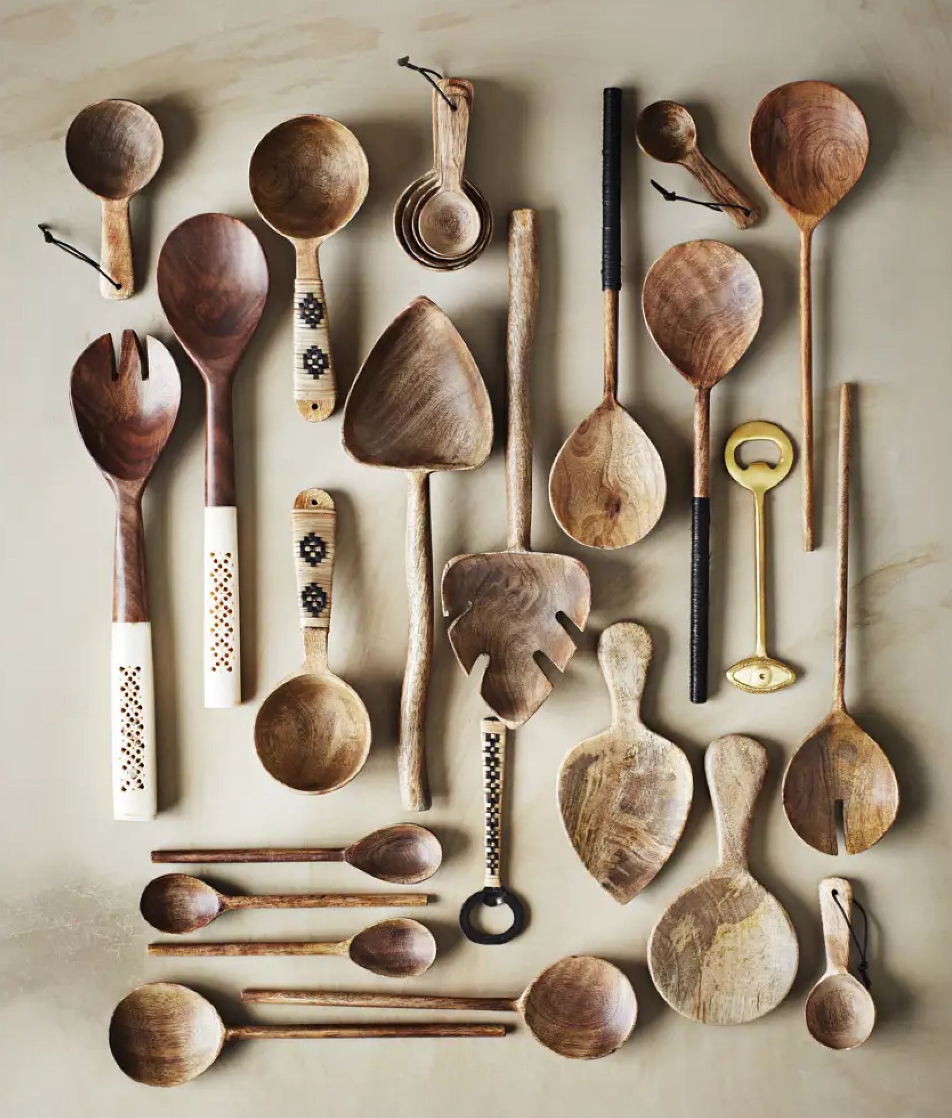 Leaf Mango Wood Salad Set