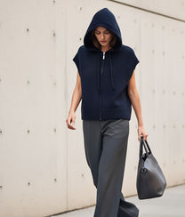 Wool Vest Hoodie Blue