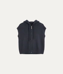 Wool Vest Hoodie Blue