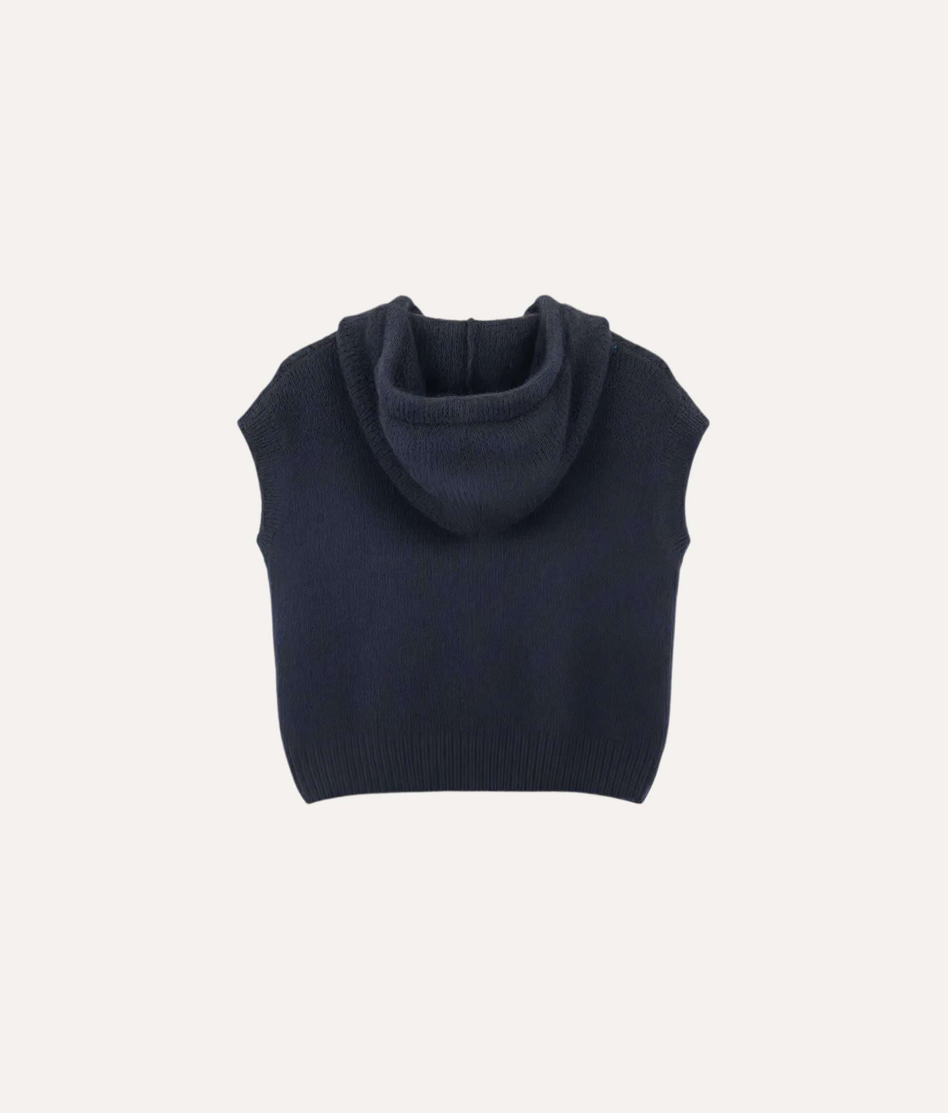 Wool Vest Hoodie Blue