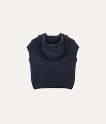 Wool Vest Hoodie Blue