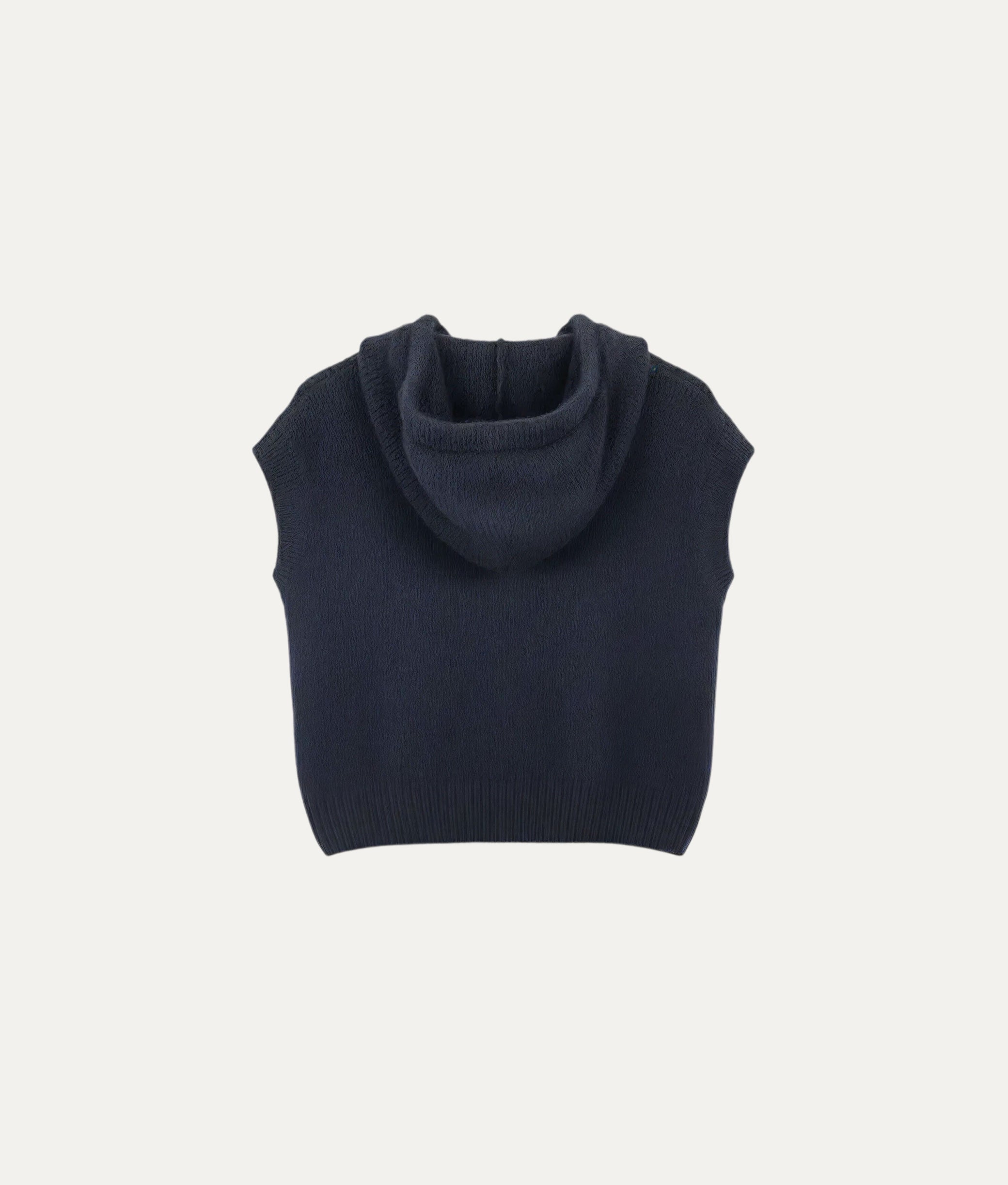 Wool Vest Hoodie Blue