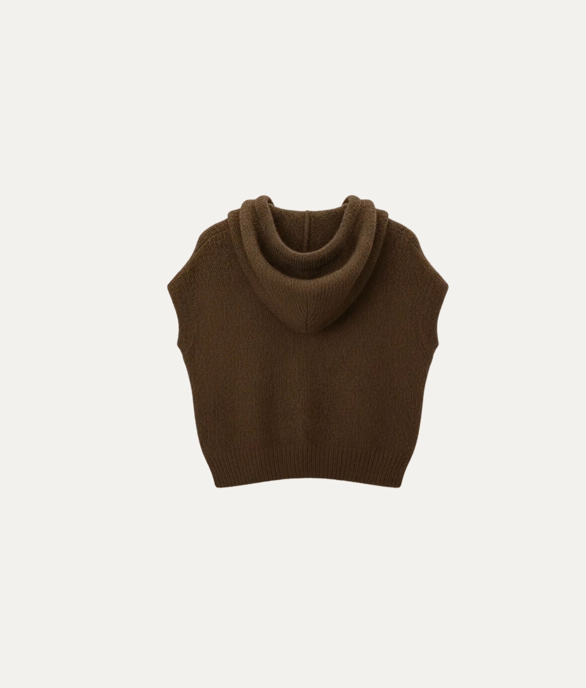 Brown Wool Hoodie Vest