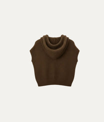 Brown Wool Hoodie Vest