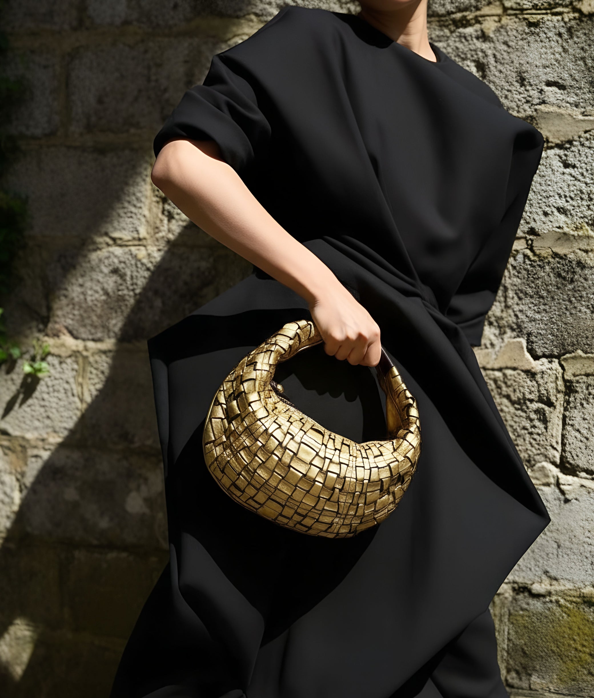 Shoulder Golden Woven Bag