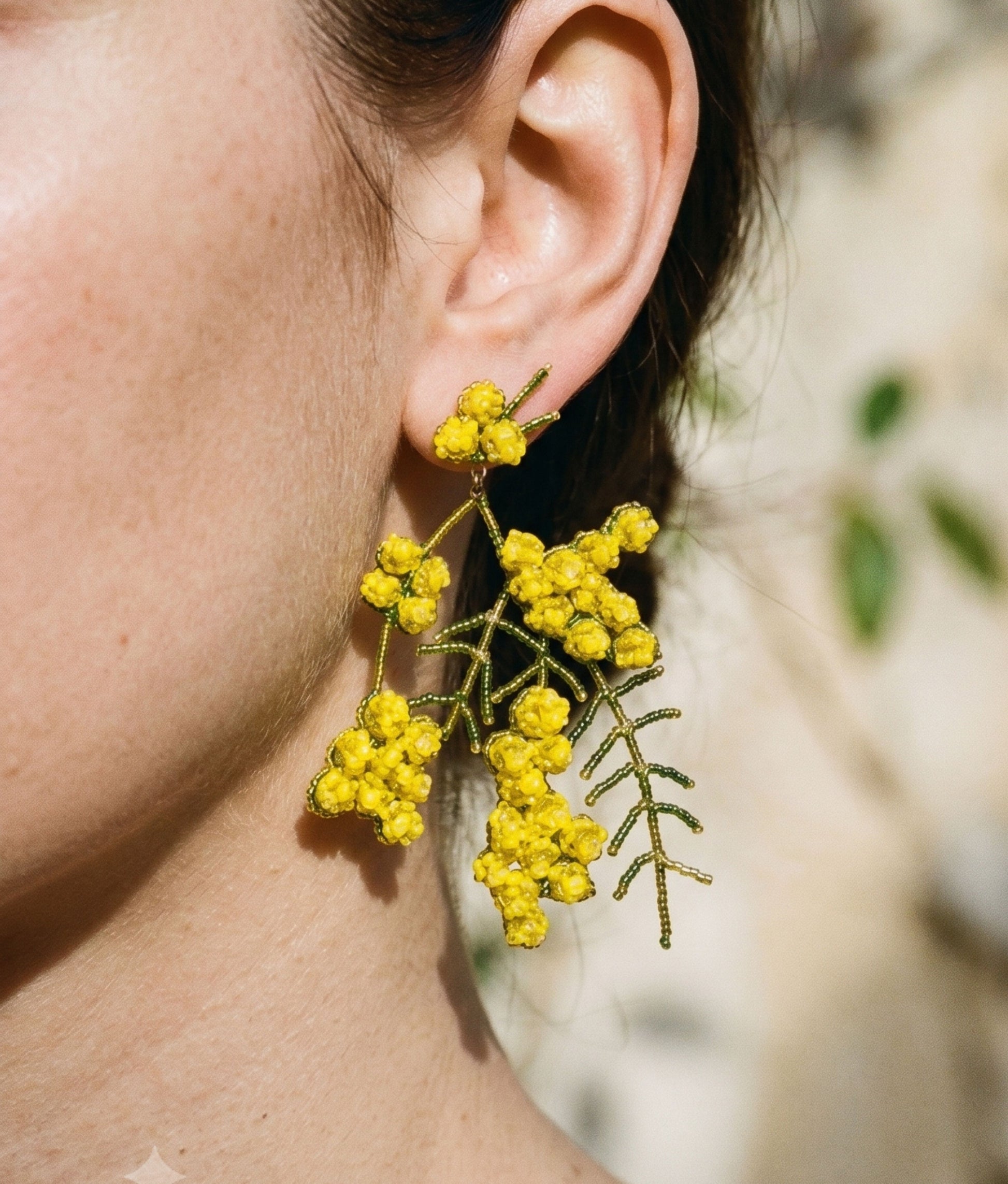 Yellow Mimosa Earrings