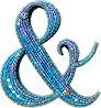 Blue brooch ampersand