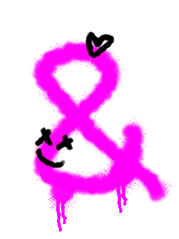 Pink graffiti ampersand
