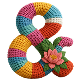 Knitted striped ampersand