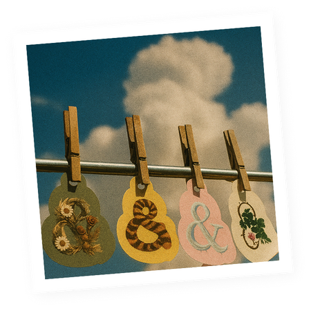 Keys/pendants on a clothesline
